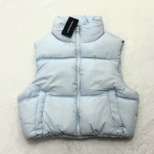 Streetwear Society Quilted Puffer Vest Light Blue Size M NWT